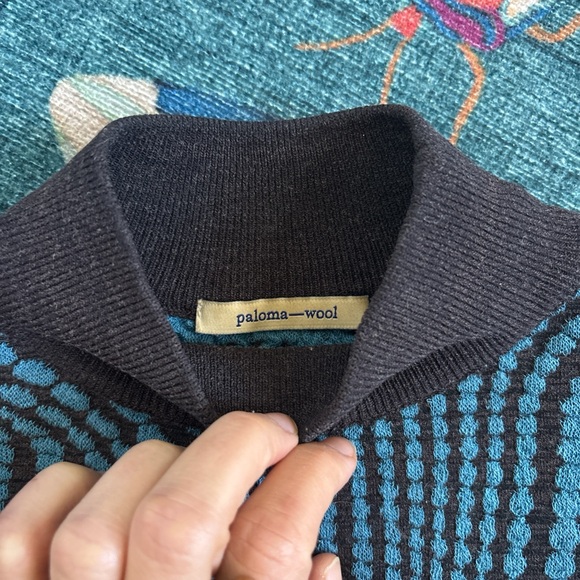 Paloma Wool Ogane knit top in ink blue optical print - Picture 8 of 15